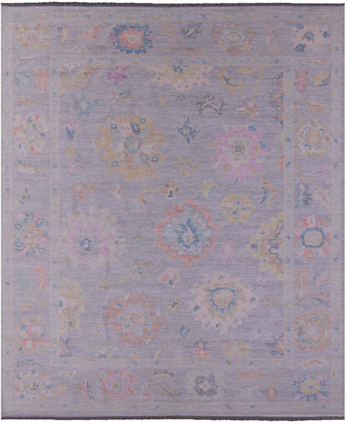 Silver Turkish Oushak Hand Knotted Wool Rug - 12' 3" X 15' 0" - Golden Nile