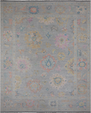 SUPER SALE Silver Turkish Oushak Hand Knotted Wool Rug - 12' 3" X 15' 0"