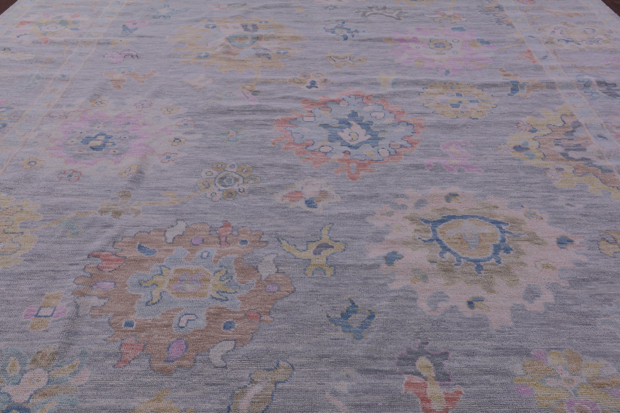 Silver Turkish Oushak Hand Knotted Wool Rug - 12' 3" X 15' 0" - Golden Nile