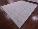 Silver Turkish Oushak Hand Knotted Wool Rug - 12' 3" X 15' 0" - Golden Nile
