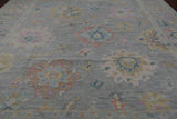 SUPER SALE Silver Turkish Oushak Hand Knotted Wool Rug - 12' 3" X 15' 0"