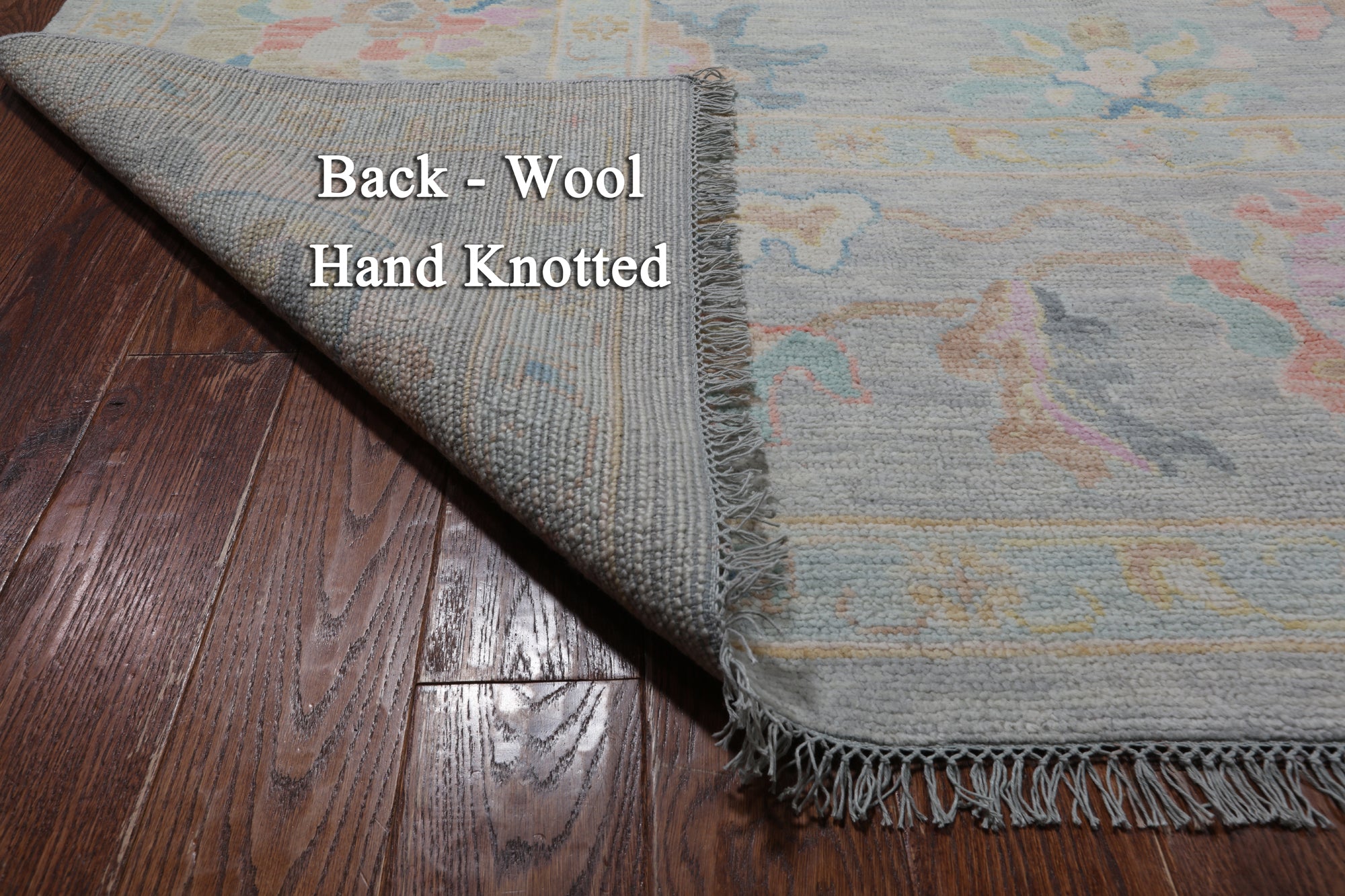 SUPER SALE Silver Turkish Oushak Hand Knotted Wool Rug - 12' 3" X 15' 0"