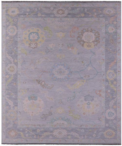 Silver Turkish Oushak Hand Knotted Wool Rug - 12' 3" X 14' 8" - Golden Nile