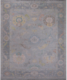 SUPER SALE Silver Turkish Oushak Hand Knotted Wool Rug - 12' 3" X 14' 8"