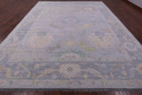 Silver Turkish Oushak Hand Knotted Wool Rug - 12' 3" X 14' 8" - Golden Nile