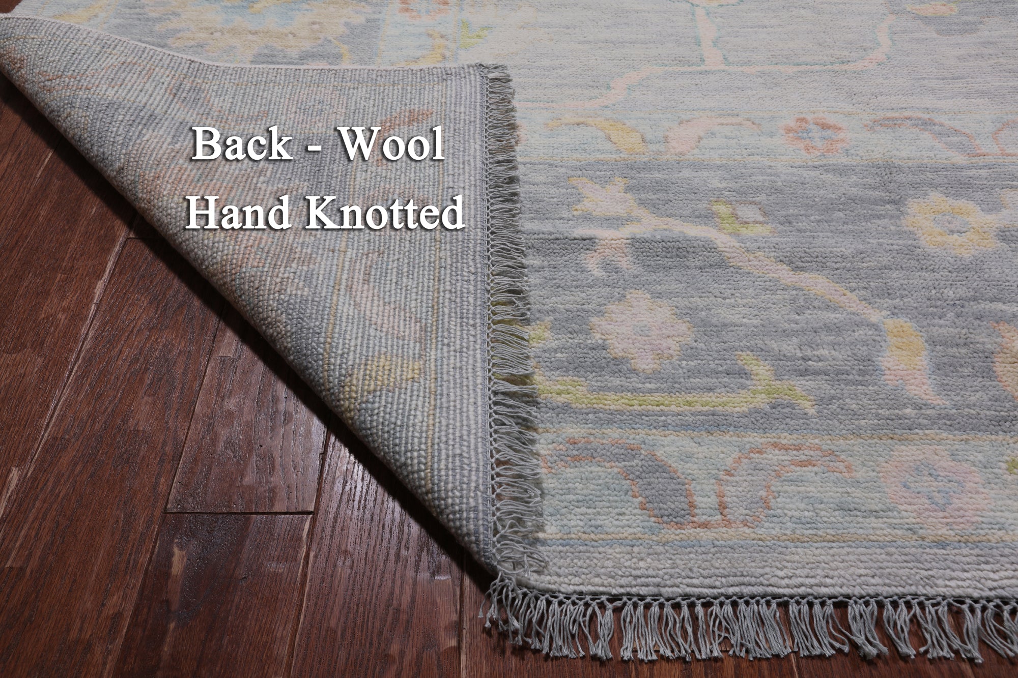 SUPER SALE Silver Turkish Oushak Hand Knotted Wool Rug - 12' 3" X 14' 8"