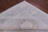 Silver Turkish Oushak Hand Knotted Wool Rug - 12' 3" X 14' 8" - Golden Nile
