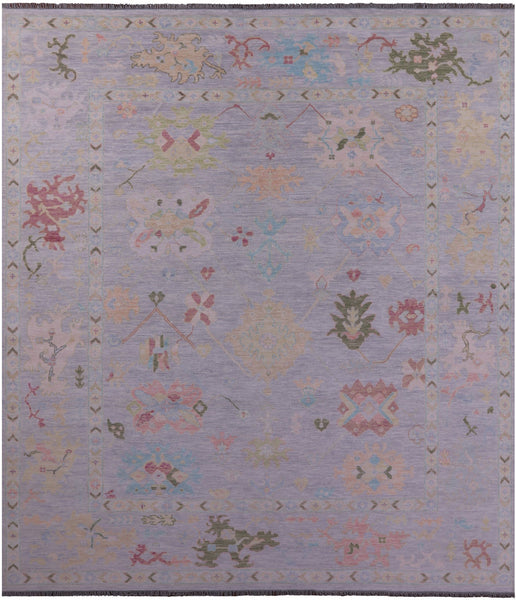 Silver Turkish Oushak Hand Knotted Wool Rug - 12' 3" X 14' 2" - Golden Nile