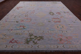 Silver Turkish Oushak Hand Knotted Wool Rug - 12' 3" X 14' 2" - Golden Nile
