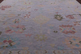 Silver Turkish Oushak Hand Knotted Wool Rug - 12' 3" X 14' 2" - Golden Nile