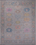 SUPER SALE Silver Turkish Oushak Handmade Wool Rug - 12' 0" X 14' 8"