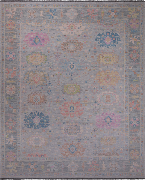 SUPER SALE Silver Turkish Oushak Handmade Wool Rug - 12' 0" X 14' 8"