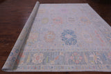 Silver Turkish Oushak Handmade Wool Rug - 12' 0" X 14' 8" - Golden Nile