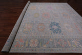 SUPER SALE Silver Turkish Oushak Handmade Wool Rug - 12' 0" X 14' 8"