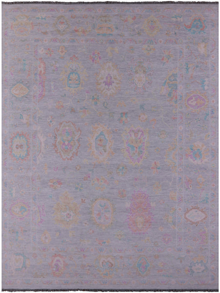 Grey Turkish Oushak Hand Knotted Wool Rug - 12' 2" X 15' 5" - Golden Nile