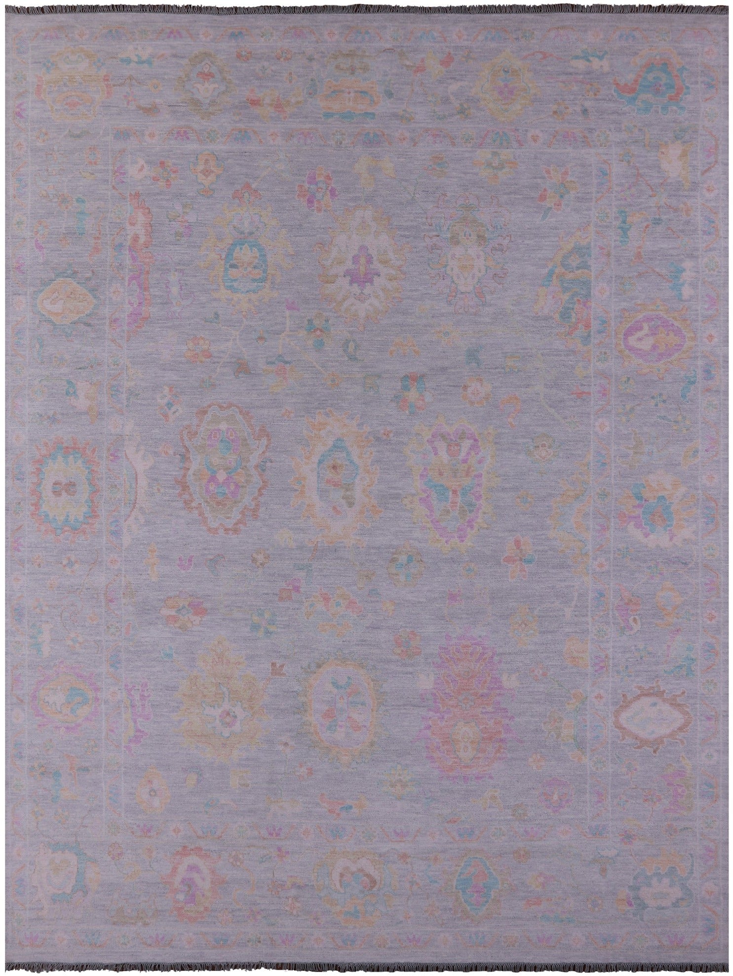 Grey Turkish Oushak Hand Knotted Wool Rug - 12' 2" X 15' 5" - Golden Nile