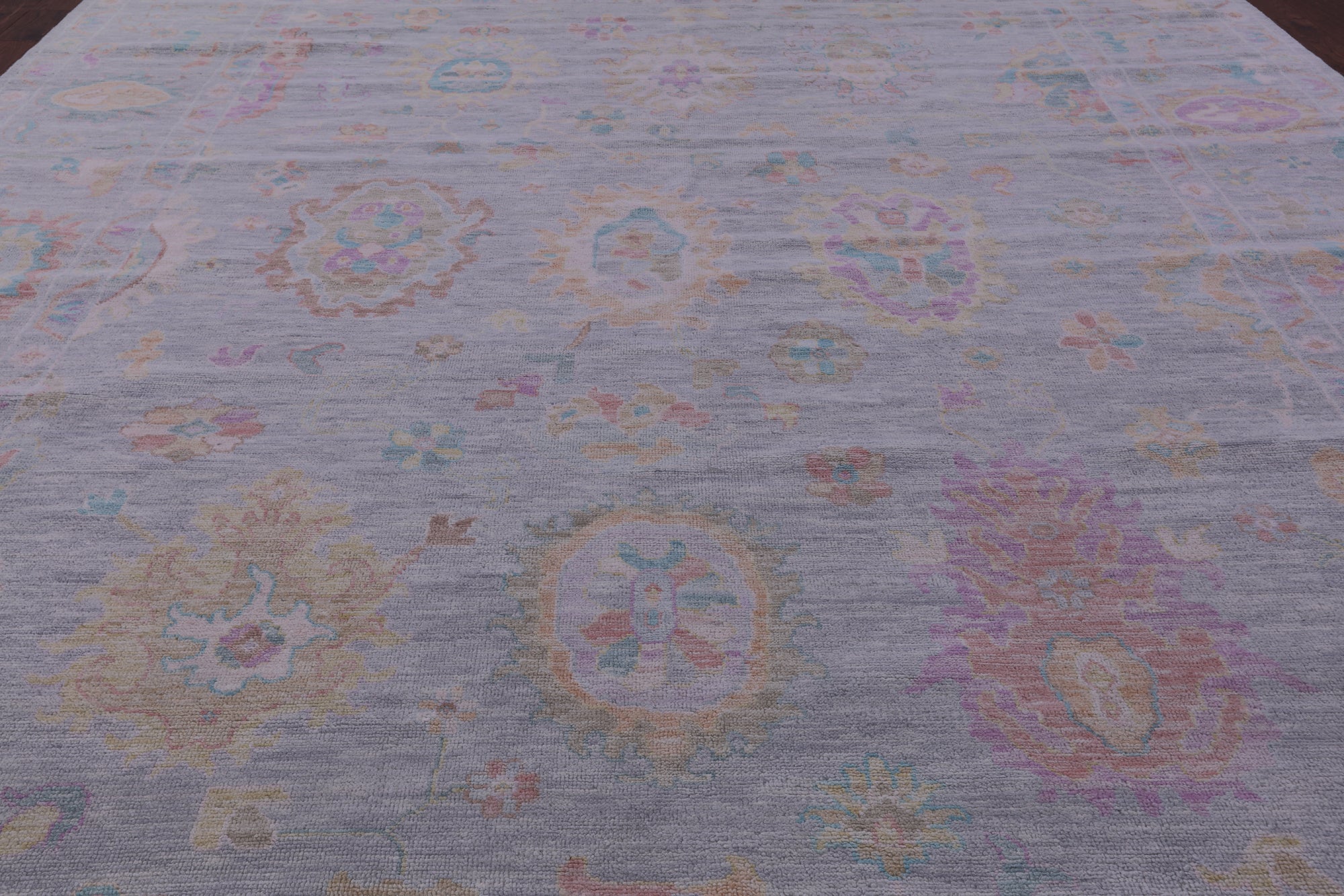 Grey Turkish Oushak Hand Knotted Wool Rug - 12' 2" X 15' 5" - Golden Nile