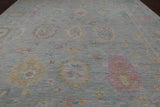 SUPER SALE Grey Turkish Oushak Hand Knotted Wool Rug - 12' 2" X 15' 5"