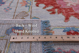 Light Blue Turkish Oushak Hand Knotted Wool Rug - 12' 1" X 14' 11" - Golden Nile