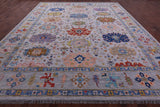 Grey Turkish Oushak Hand Knotted Wool Rug - 12' 3" X 14' 10" - Golden Nile