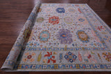 Grey Turkish Oushak Hand Knotted Wool Rug - 12' 3" X 14' 10" - Golden Nile
