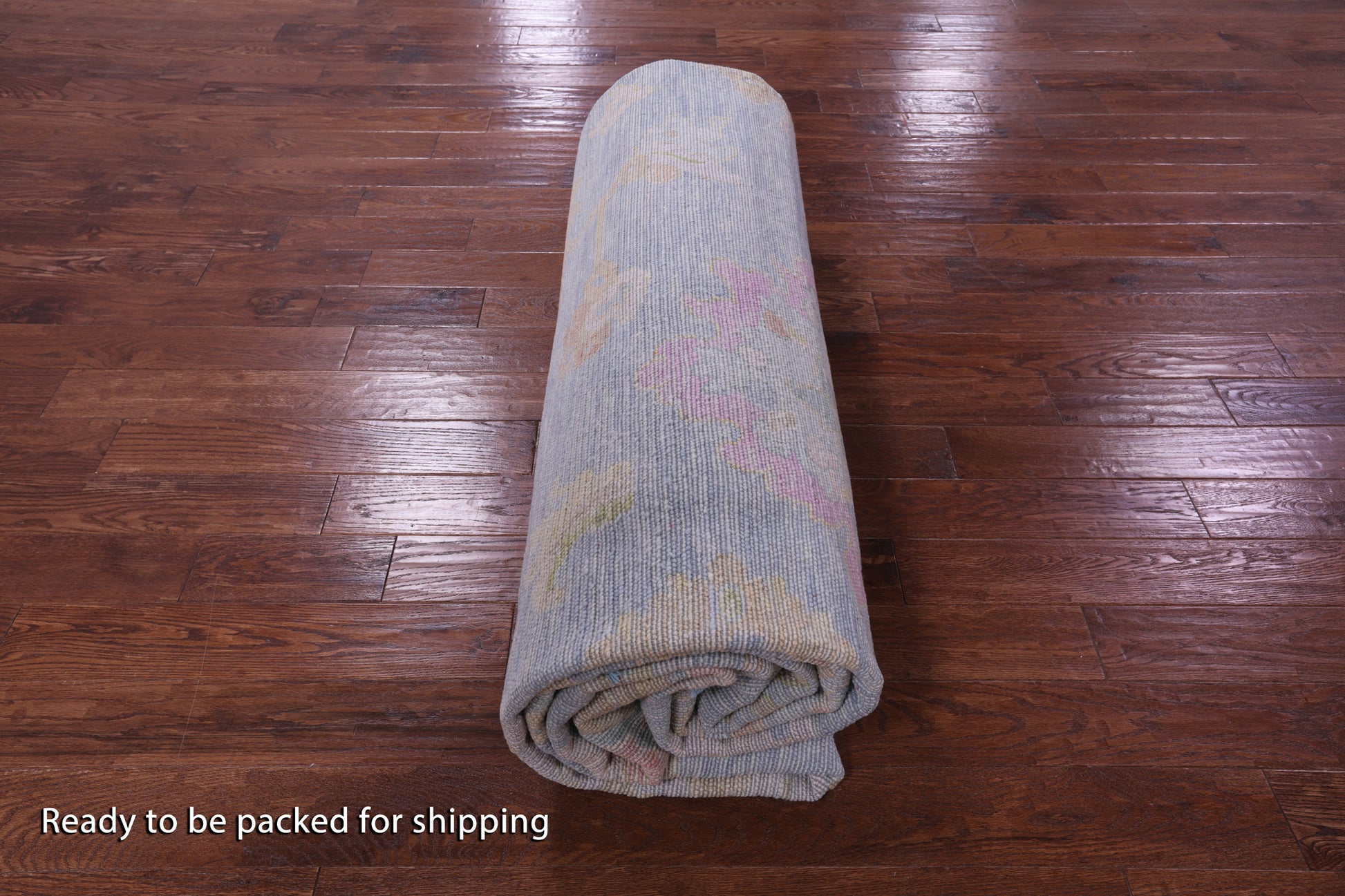 Light Blue Turkish Oushak Hand Knotted Wool Rug - 12' 3" X 14' 9" - Golden Nile