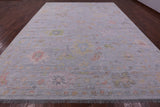 Silver Turkish Oushak Hand Knotted Wool Rug - 12' 2" X 14' 10" - Golden Nile