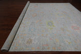 SUPER SALE Silver Turkish Oushak Hand Knotted Wool Rug - 12' 2" X 14' 10"
