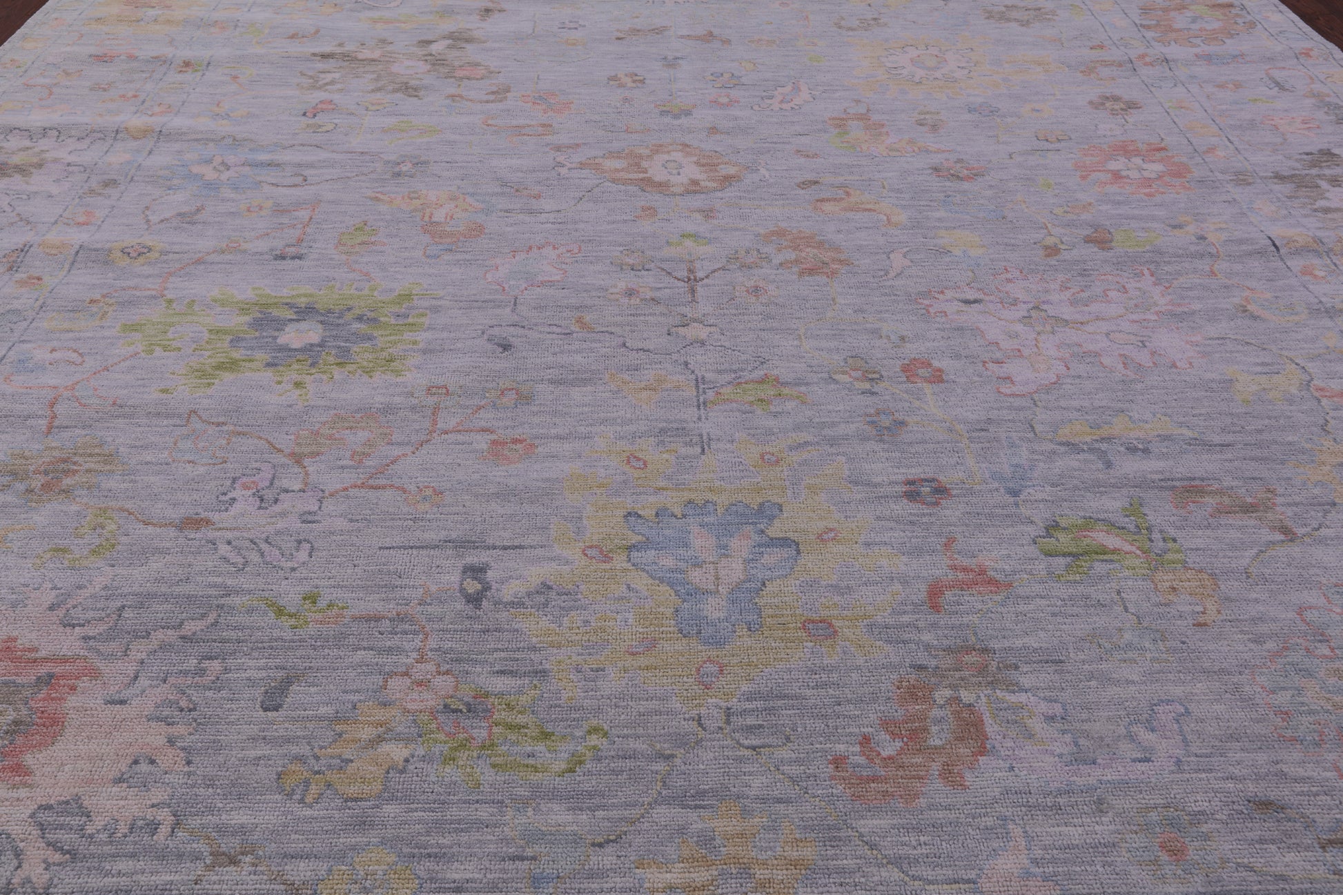 Silver Turkish Oushak Hand Knotted Wool Rug - 12' 2" X 14' 10" - Golden Nile
