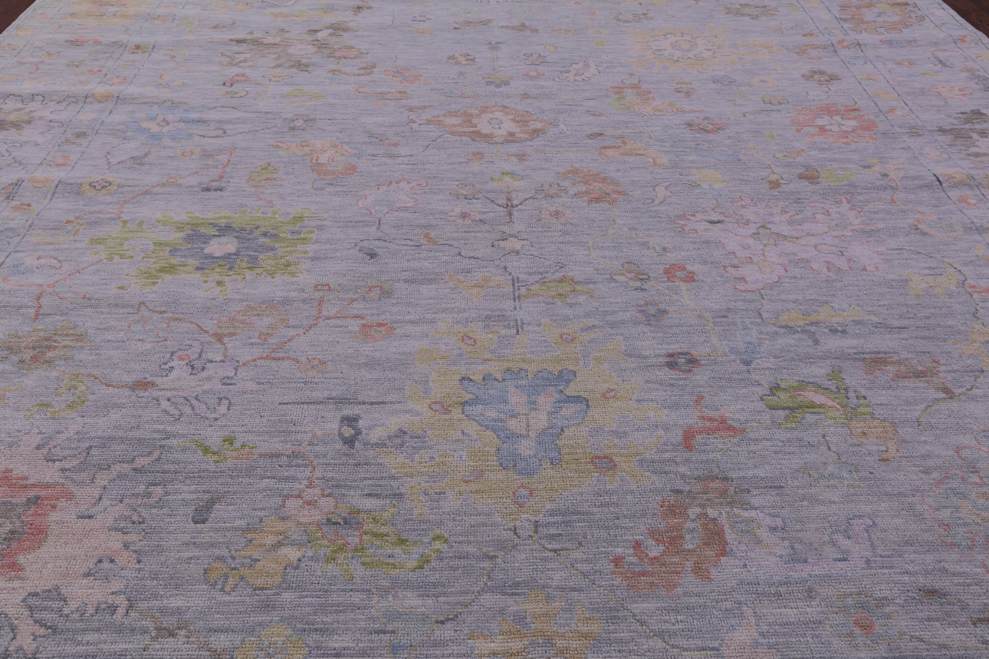 Silver Turkish Oushak Hand Knotted Wool Rug - 12' 2" X 14' 10" - Golden Nile