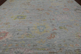 SUPER SALE Silver Turkish Oushak Hand Knotted Wool Rug - 12' 2" X 14' 10"