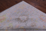 Silver Turkish Oushak Hand Knotted Wool Rug - 12' 2" X 14' 10" - Golden Nile