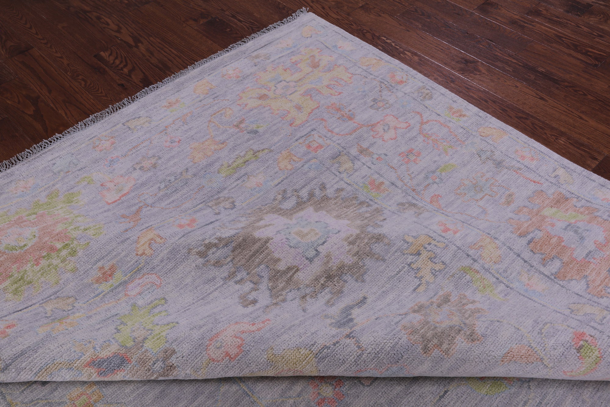 Silver Turkish Oushak Hand Knotted Wool Rug - 12' 2" X 14' 10" - Golden Nile