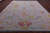 Grey Turkish Oushak Hand Knotted Wool Rug - 11' 11" X 14' 8" - Golden Nile