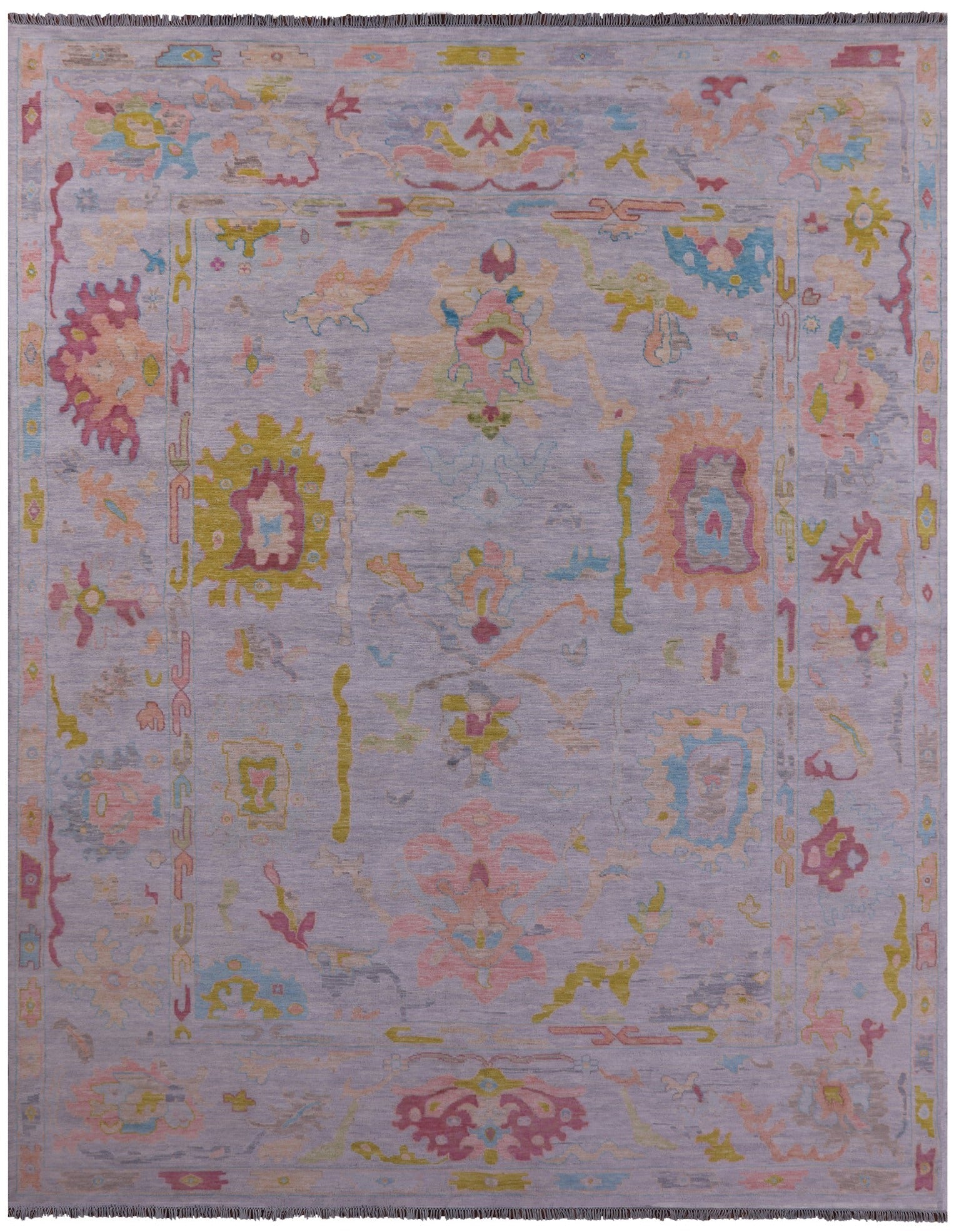 Grey Turkish Oushak Hand Knotted Wool Rug - 11' 11" X 14' 8" - Golden Nile