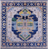 Square Persian Fine Serapi Hand Knotted Wool Rug - 11' 10" X 12' 3" - Golden Nile