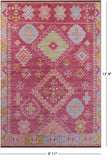Pink Tribal Moroccan Hand Knotted Wool Rug - 9' 11" X 13' 9" - Golden Nile