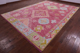Pink Tribal Moroccan Hand Knotted Wool Rug - 9' 11" X 13' 9" - Golden Nile