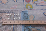 Light Blue Turkish Oushak Hand Knotted Wool Rug - 10' 3" X 13' 9" - Golden Nile