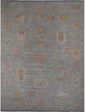 SUPER SALE Silver Turkish Oushak Handmade Wool Rug - 10' 3" X 13' 10"