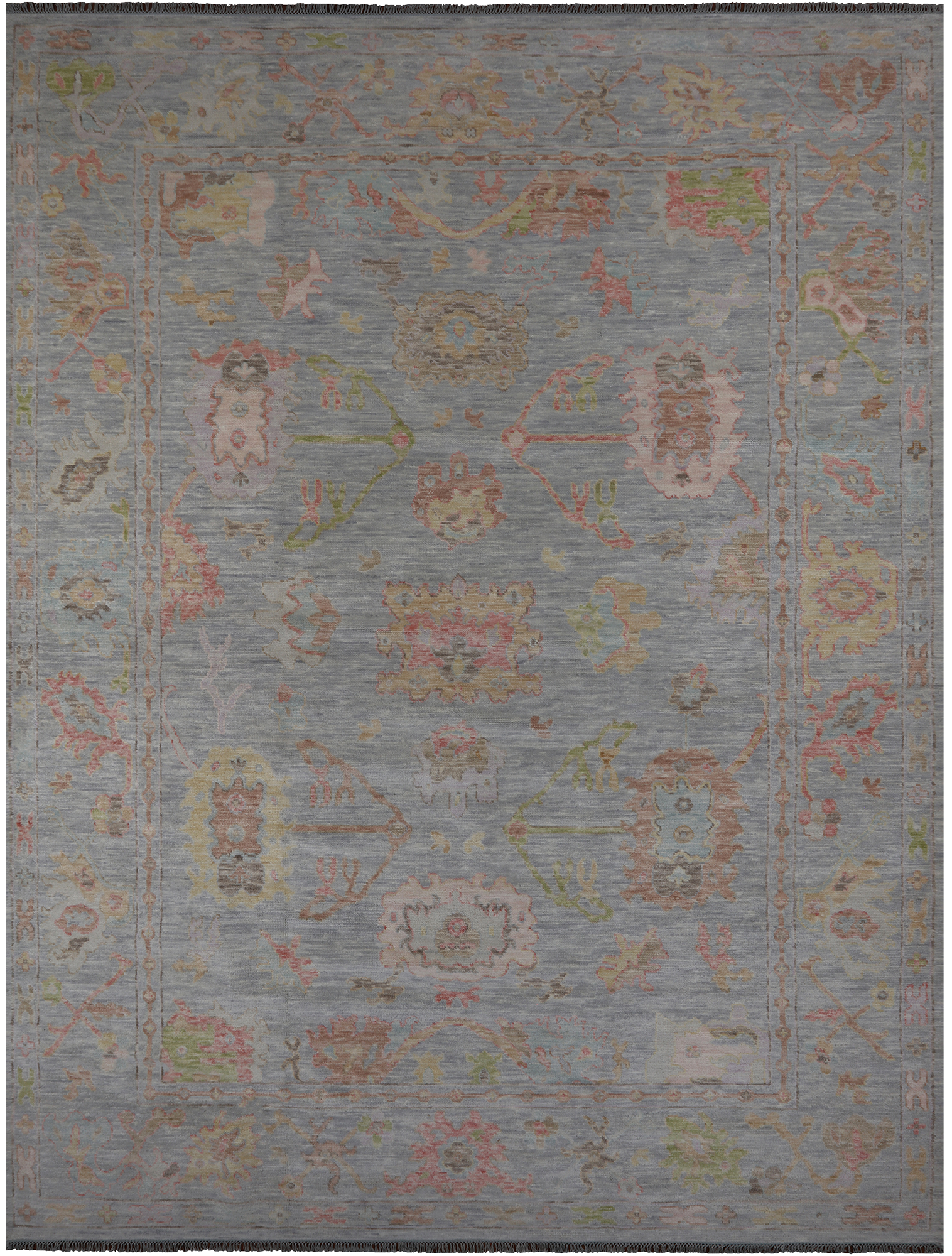 SUPER SALE Silver Turkish Oushak Handmade Wool Rug - 10' 3" X 13' 10"