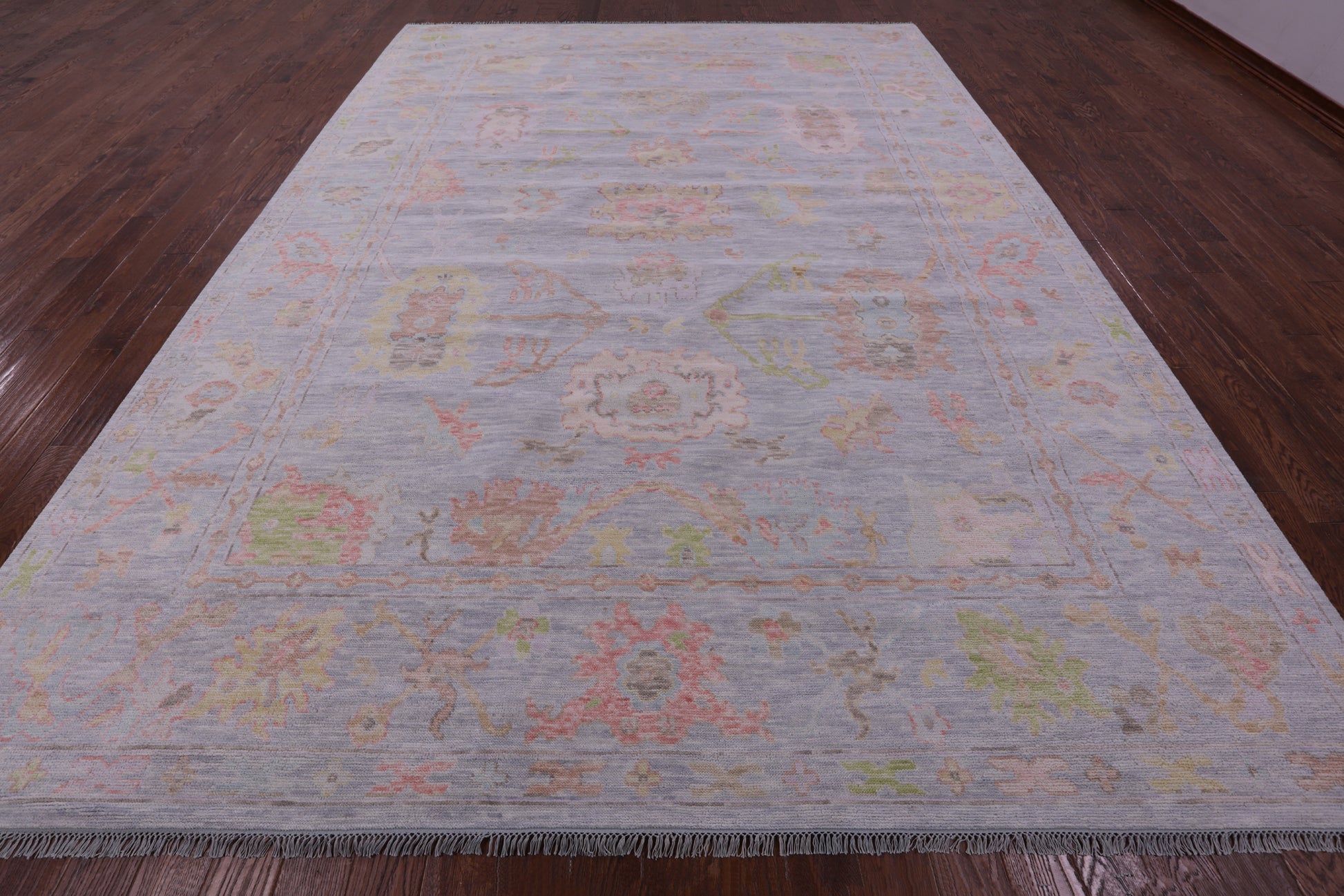 Silver Turkish Oushak Handmade Wool Rug - 10' 3" X 13' 10" - Golden Nile