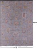 Silver Turkish Oushak Handmade Wool Rug - 10' 3" X 13' 10" - Golden Nile