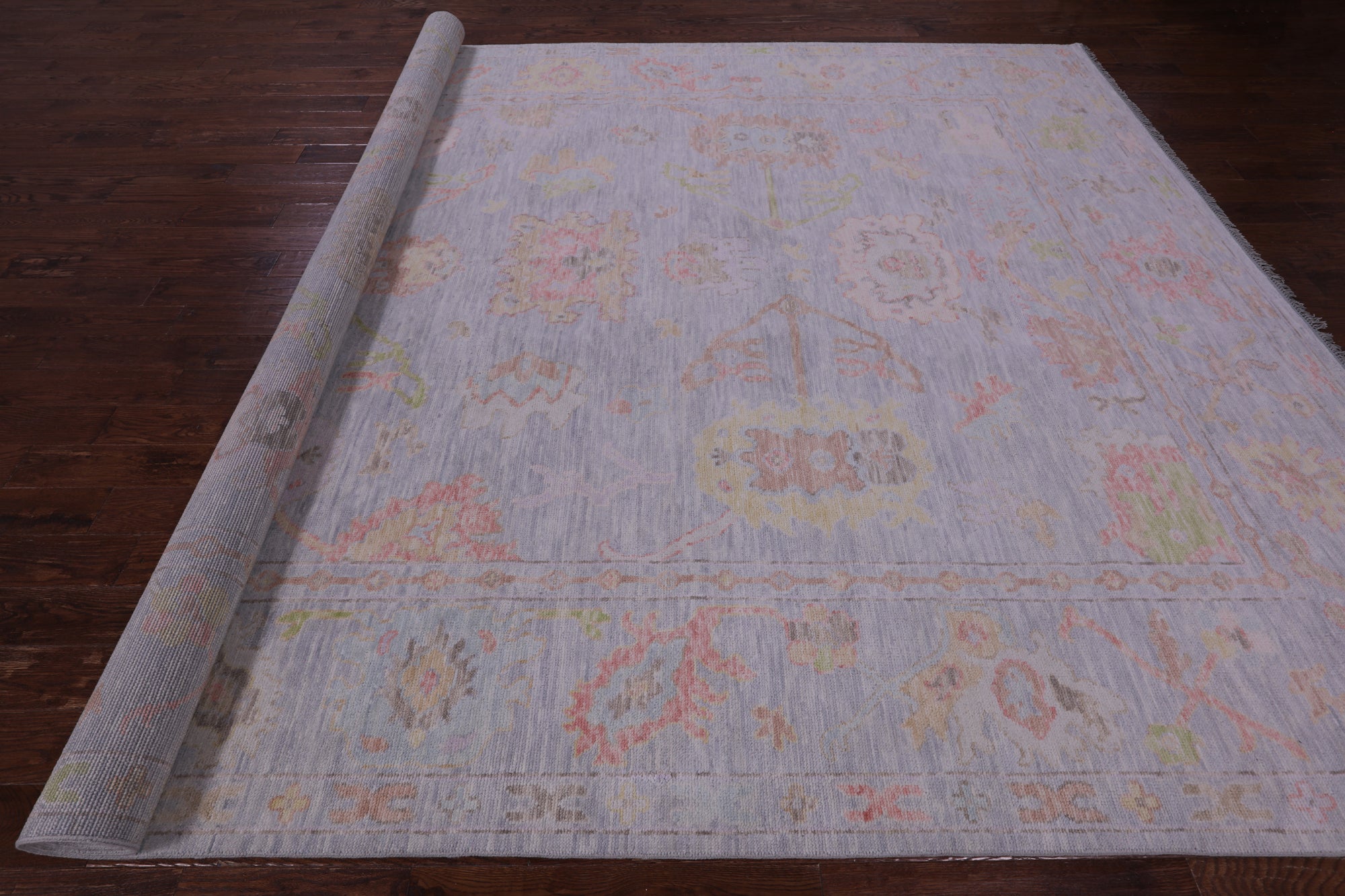 Silver Turkish Oushak Handmade Wool Rug - 10' 3" X 13' 10" - Golden Nile