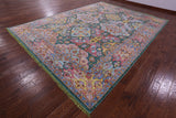Green Persian Tabriz Hand Knotted Wool Rug - 10' 2" X 13' 9" - Golden Nile