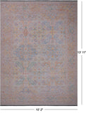 Ivory Persian Tabriz Hand Knotted Wool Rug - 10' 2" X 13' 11"