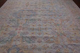Ivory Persian Tabriz Hand Knotted Wool Rug - 10' 2" X 13' 11"