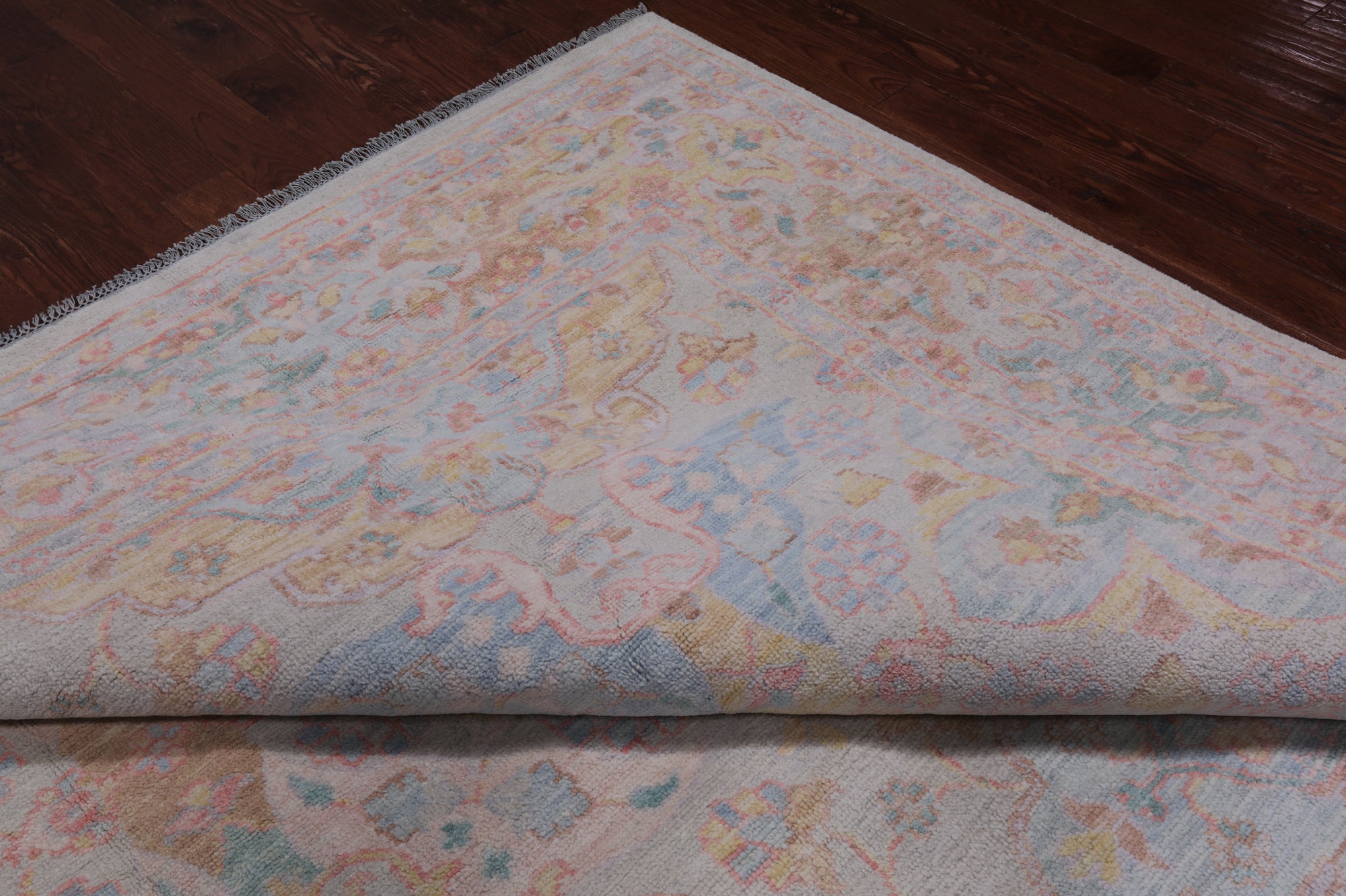 Ivory Persian Tabriz Hand Knotted Wool Rug - 10' 2" X 13' 11"