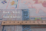 Light Blue Turkish Oushak Hand Knotted Wool Rug - 10' 0" X 13' 10" - Golden Nile