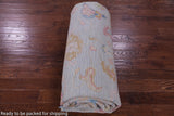 Light Blue Turkish Oushak Hand Knotted Wool Rug - 10' 0" X 13' 10" - Golden Nile